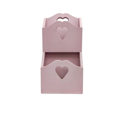 Porta posta doppio artigianale con cuore colore Rosa Antico