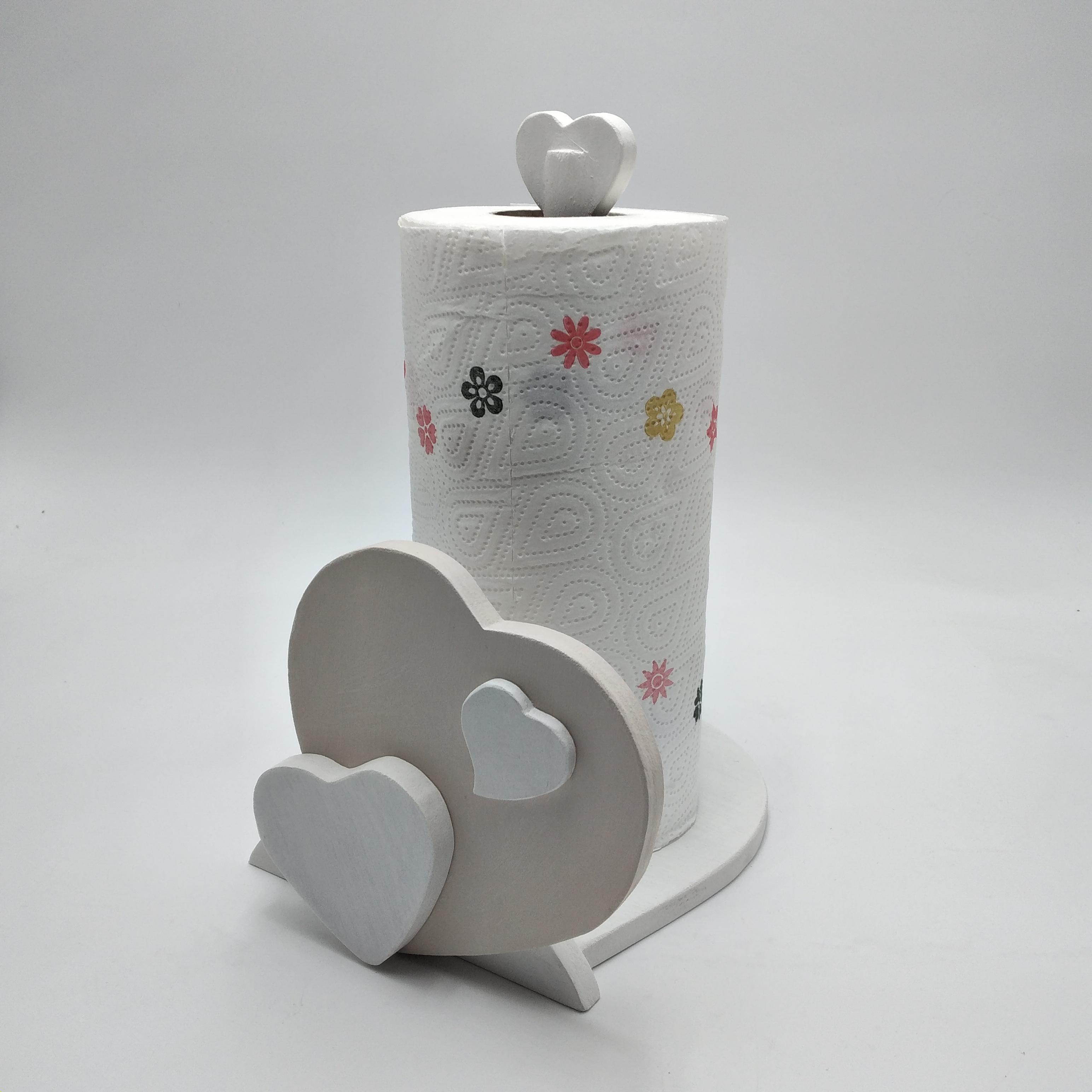 Porta Rotolo da Cucina Artigianale con Cuore