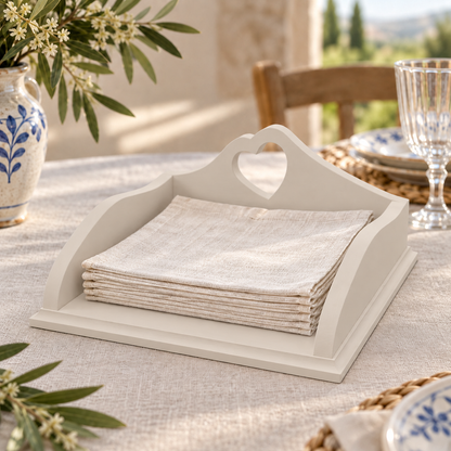 Porta tovaglioli artigianale Domea Home Cashmere con intarsio a cuore