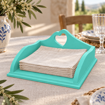 Porta tovaglioli artigianale Domea Home Tiffany con intarsio a cuore