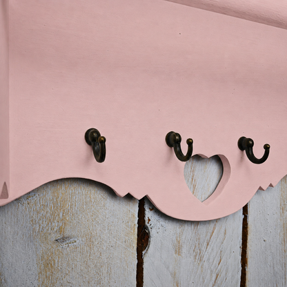 Portarotolo e portaspezie artigianale Domeahome con ganci colore Rosa Antico - dettaglio ganci