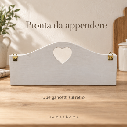 Retro della mensolina portaspezie con due gancetti per appenderla