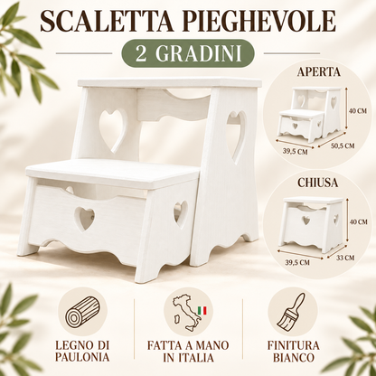 Infografica scaletta pieghevole Domeahome bianca