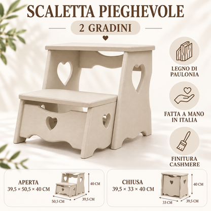Infografica scaletta pieghevole Domeahome cashmere