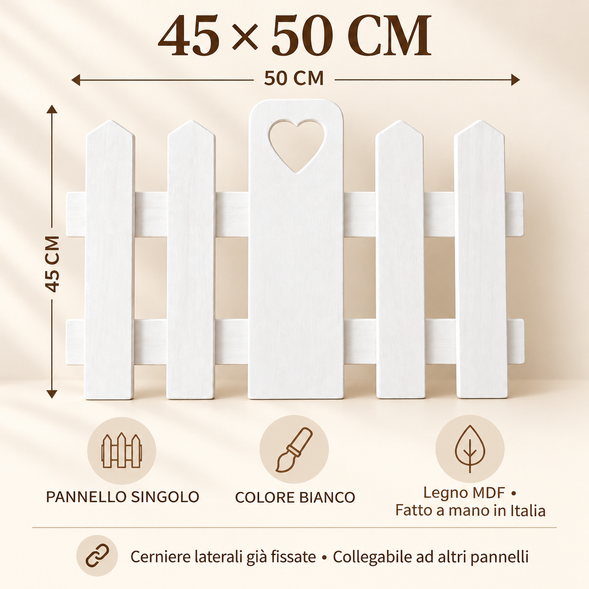 Infografica pannello staccionata Bianco 100 x 100 cm