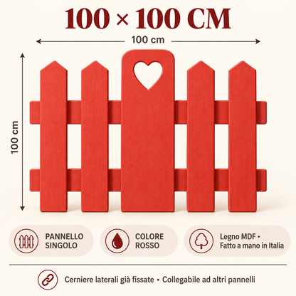 Infografica pannello staccionata Rosso 100 x 100 cm