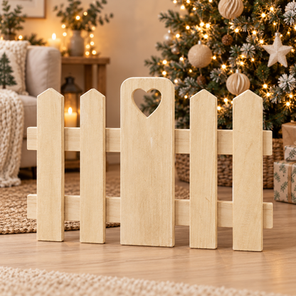 Pannello singolo in legno naturale per staccionata dell'albero di Natale
