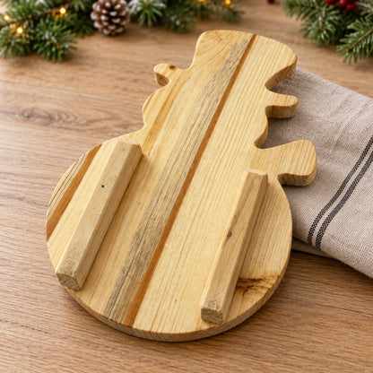 Retro del tagliere pupazzo di neve con piedini in legno