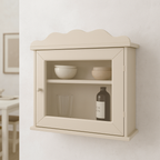 Armadietto vetrina da parete con ante e ripiano