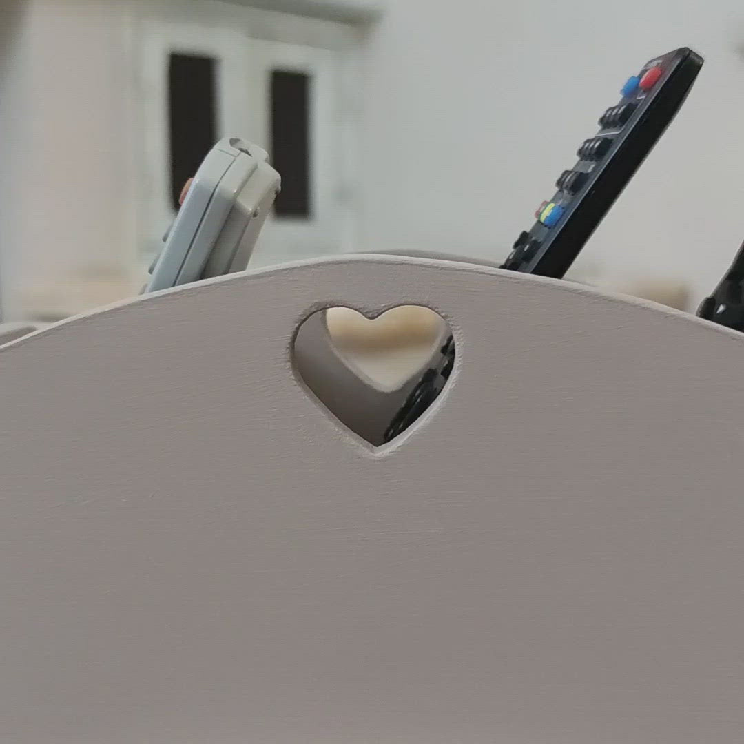 Supporto porta telecomando in legno 3 scomparti
