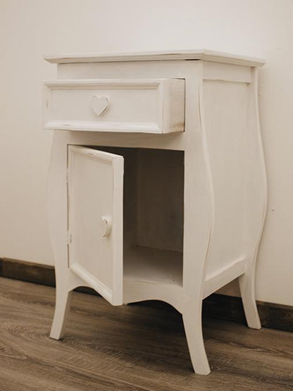 Comodino artigianale shabby chic apertura sinistra