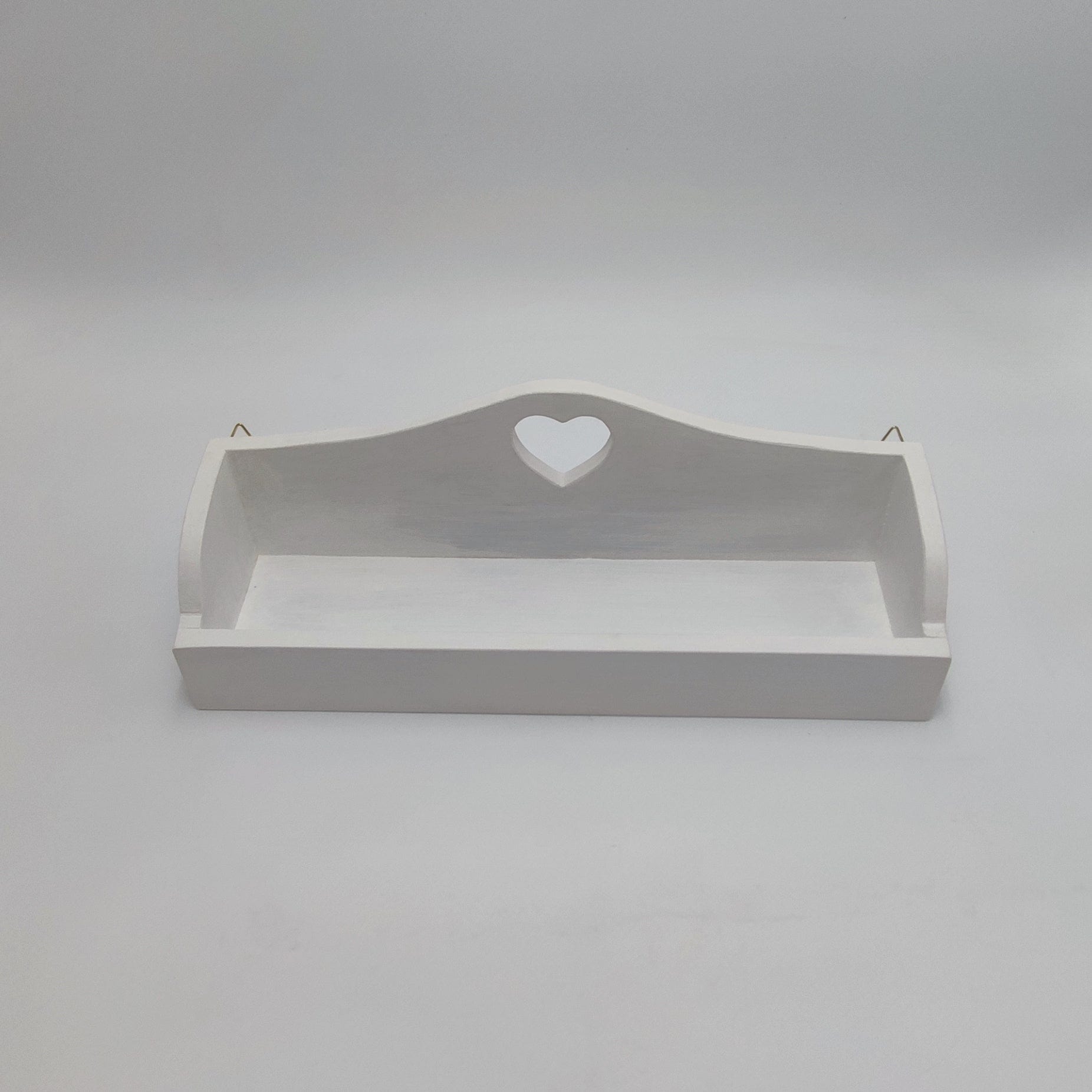 Bianco / 33,5 x 10 x 11 h cm Mensolina porta Spezie artigianale in legno