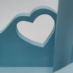 Celeste Porta Bicchieri artigianale in legno con intarsio a Cuore - Domeahome