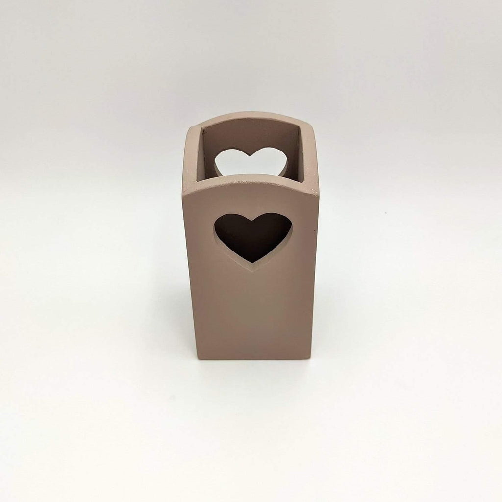 Porta Mestoli in legno Artigianale con intarsio a Cuore