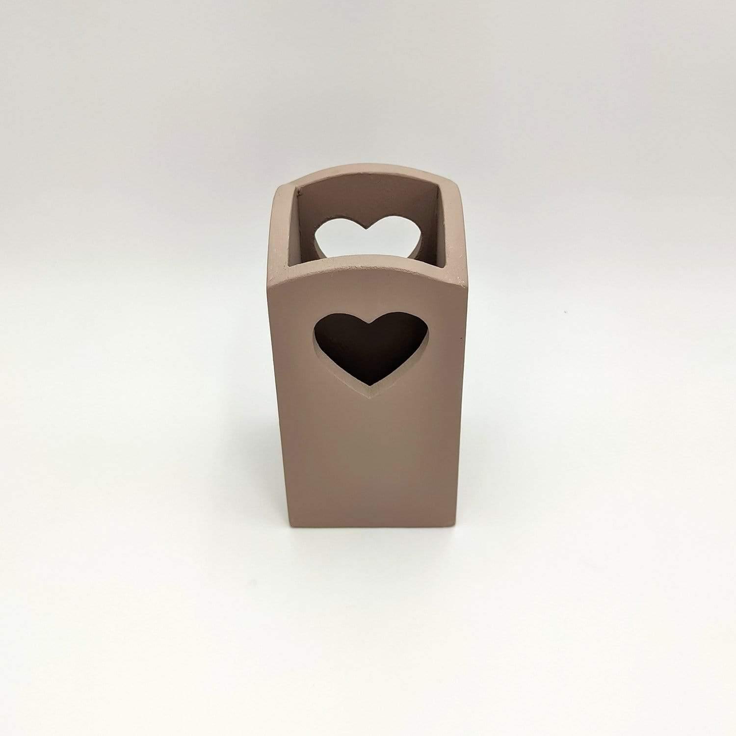 Porta Mestoli in legno Artigianale con intarsio a Cuore