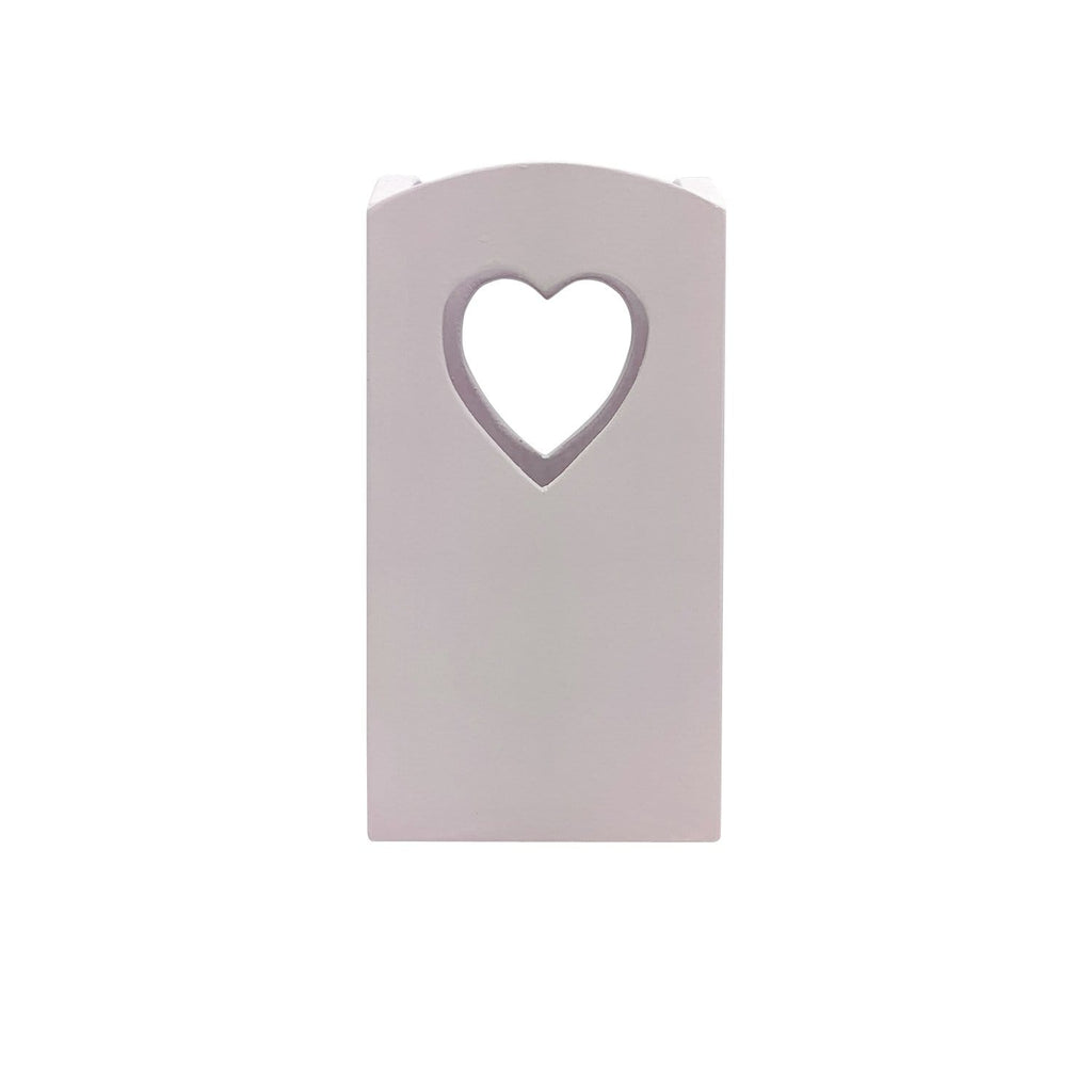 Rosa Confetto Porta Mestoli in legno Artigianale con intarsio a Cuore
