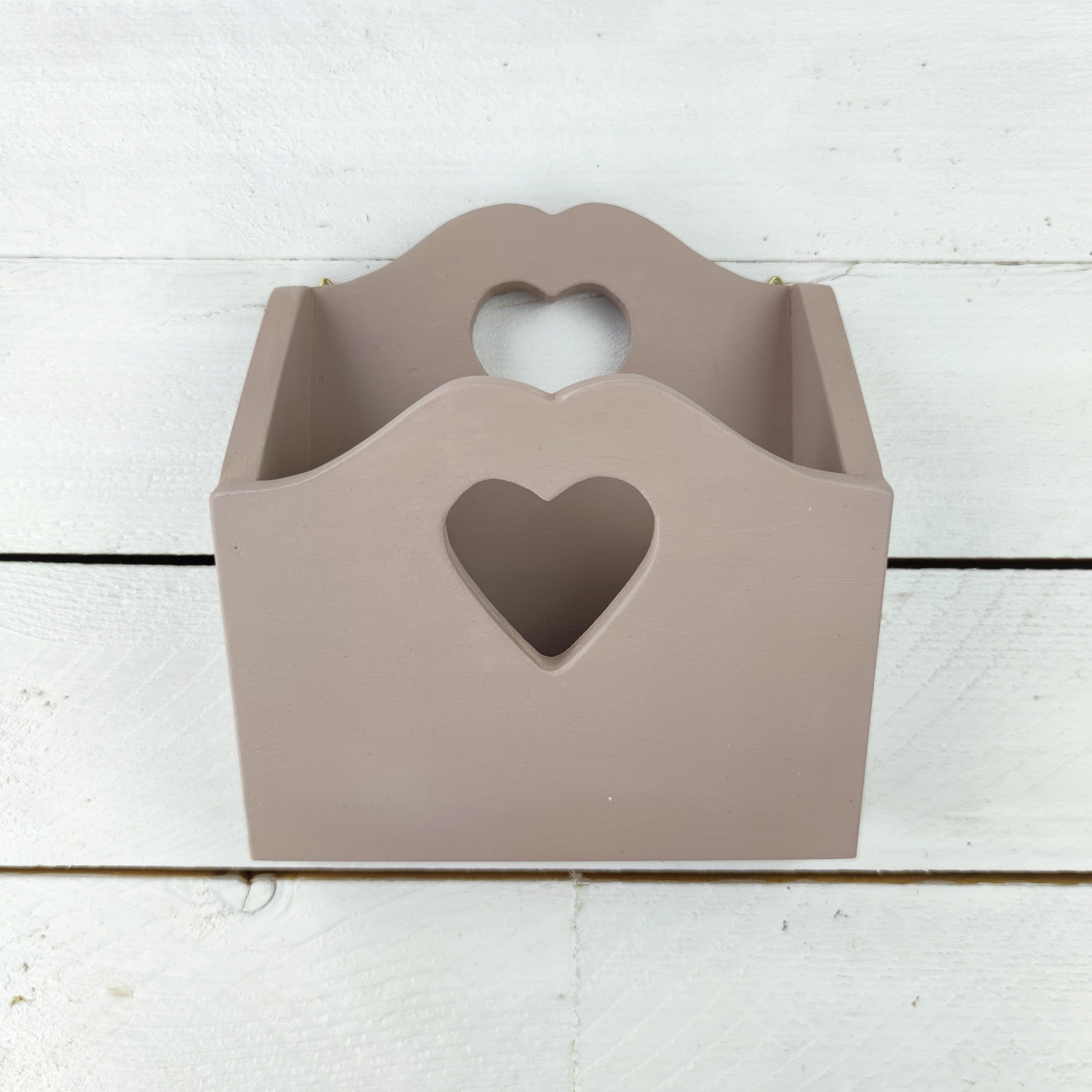 Porta Posta artigianale con intarsio a Cuore