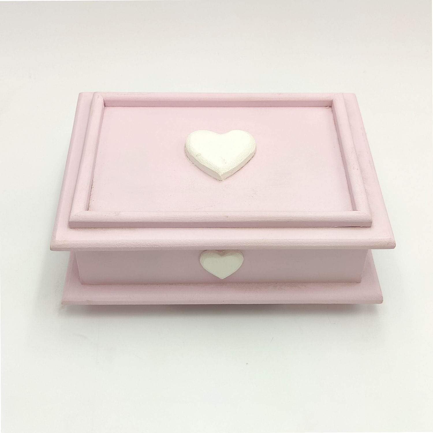 Portagioie Artigianale in Legno con decorazione a Cuore