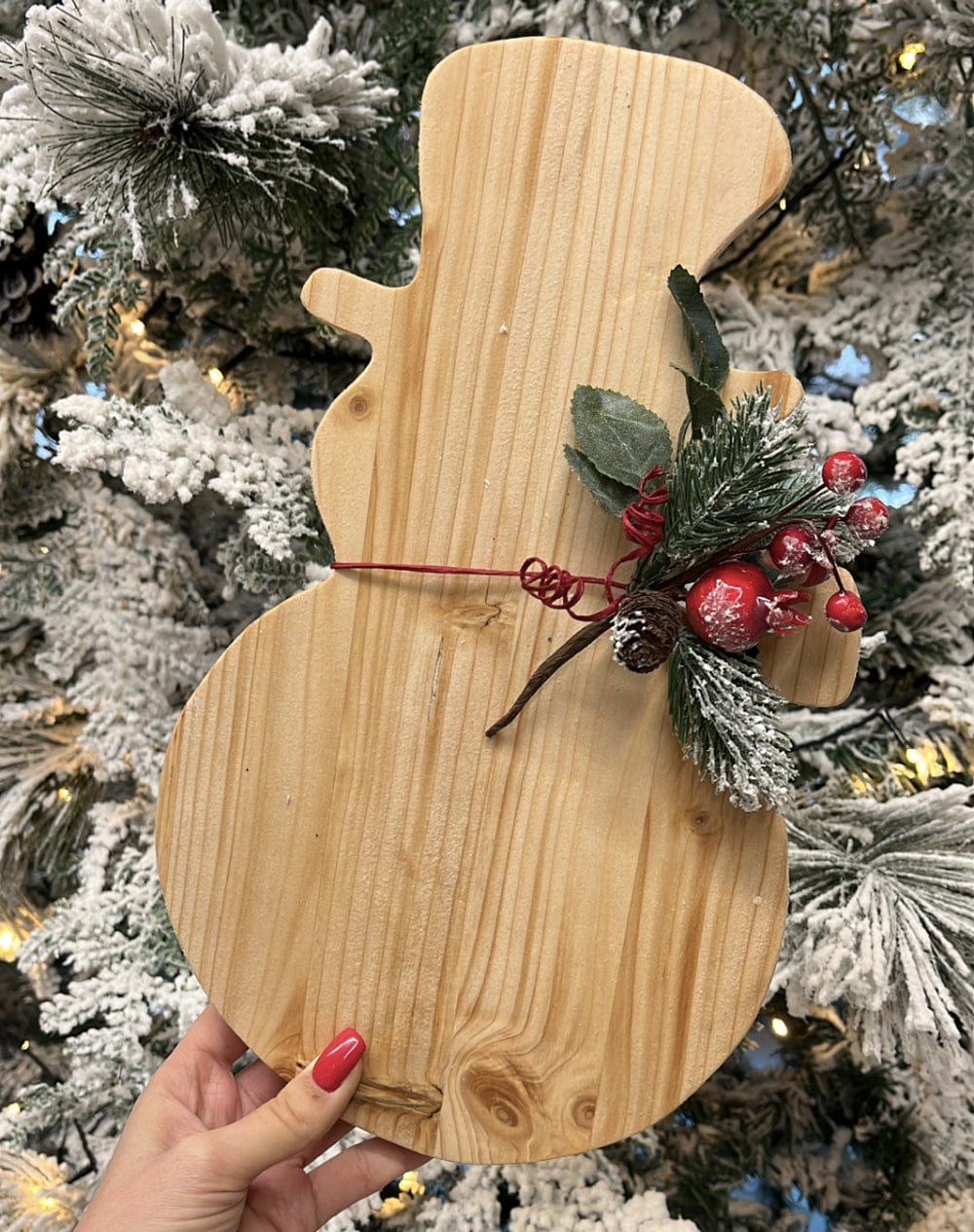 Taglieri Tagliere Pupazzo di Neve in legno Artigianale