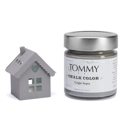 Grigio Scuro / Ml. 200 Vernice Shabby Chic a gesso senza primer Chalk Paint - Tommy Art