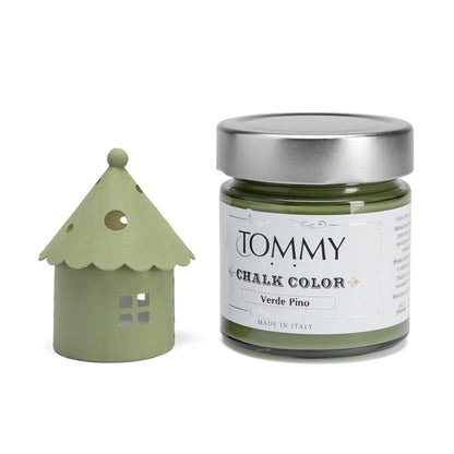 Verde Pino / Ml. 200 Vernice Shabby Chic a gesso senza primer Chalk Paint - Tommy Art